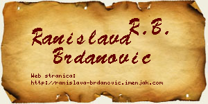 Ranislava Brdanović vizit kartica